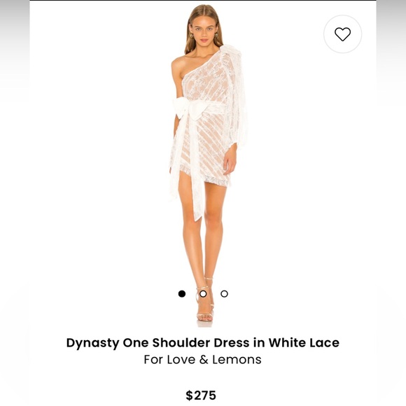 For Love & Lemons Dynasty One Shoulder Dress in White Lace - Picture 1 of 7